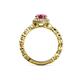 5 - Riona Signature Pink Tourmaline and Diamond Halo Engagement Ring 