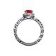 5 - Riona Signature Ruby and Diamond Halo Engagement Ring 