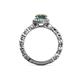 5 - Riona Signature Diamond and Lab Created Alexandrite Halo Engagement Ring 