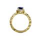 5 - Riona Signature Blue Sapphire and Diamond Halo Engagement Ring 