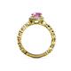 5 - Riona Signature Pink Sapphire and Diamond Halo Engagement Ring 