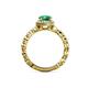 5 - Riona Signature Emerald and Diamond Halo Engagement Ring 
