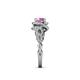 6 - Hana Signature Pink Sapphire and Diamond Halo Engagement Ring 