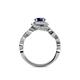 5 - Hana Signature Blue Sapphire and Diamond Halo Engagement Ring 
