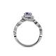 5 - Hana Signature Iolite and Diamond Halo Engagement Ring 