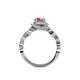 5 - Hana Signature Rhodolite Garnet and Diamond Halo Engagement Ring 