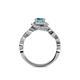 5 - Hana Signature Blue Topaz and Diamond Halo Engagement Ring 