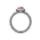 5 - Cera Signature Pink Sapphire and Diamond Halo Engagement Ring 