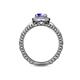 5 - Cera Signature Tanzanite and Diamond Halo Engagement Ring 
