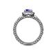 5 - Cera Signature Iolite and Diamond Halo Engagement Ring 