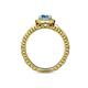 5 - Cera Signature Blue Topaz and Diamond Halo Engagement Ring 