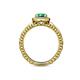 5 - Cera Signature Emerald and Diamond Halo Engagement Ring 