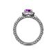 5 - Cera Signature Amethyst and Diamond Halo Engagement Ring 