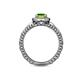5 - Cera Signature Peridot and Diamond Halo Engagement Ring 