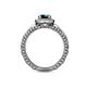 5 - Cera Signature London Blue Topaz and Diamond Halo Engagement Ring 