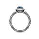 5 - Cera Signature Blue and White Diamond Halo Engagement Ring 