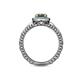 5 - Cera Signature Diamond and Lab Created Alexandrite Halo Engagement Ring 