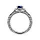 5 - Maura Signature Blue Sapphire and Diamond Floral Halo Engagement Ring 