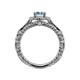 5 - Maura Signature Aquamarine and Diamond Floral Halo Engagement Ring 