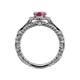 5 - Maura Signature Pink Tourmaline and Diamond Floral Halo Engagement Ring 