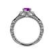 5 - Maura Signature Amethyst and Diamond Floral Halo Engagement Ring 