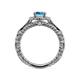 5 - Maura Signature Blue Topaz and Diamond Floral Halo Engagement Ring 