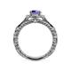 5 - Maura Signature Iolite and Diamond Floral Halo Engagement Ring 