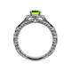 5 - Maura Signature Peridot and Diamond Floral Halo Engagement Ring 
