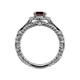 5 - Maura Signature Red Garnet and Diamond Floral Halo Engagement Ring 