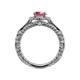 5 - Maura Signature Rhodolite Garnet and Diamond Floral Halo Engagement Ring 