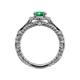 5 - Maura Signature Emerald and Diamond Floral Halo Engagement Ring 