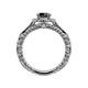5 - Maura Signature Black and White Diamond Floral Halo Engagement Ring 