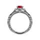 5 - Maura Signature Ruby and Diamond Floral Halo Engagement Ring 