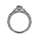 5 - Maura Signature Smoky Quartz and Diamond Floral Halo Engagement Ring 