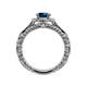 5 - Maura Signature Blue and White Diamond Floral Halo Engagement Ring 