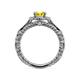 5 - Maura Signature Yellow and White Diamond Floral Halo Engagement Ring 