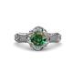 3 - Maura Signature Diamond and Lab Created Alexandrite Floral Halo Engagement Ring 
