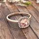 2 - Lisa Morganite and Diamond Halo Engagement Ring 