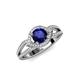 4 - Liora Signature Blue Sapphire and Diamond Eye Halo Engagement Ring 