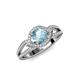 4 - Liora Signature Aquamarine and Diamond Eye Halo Engagement Ring 