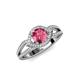 4 - Liora Signature Pink Tourmaline and Diamond Eye Halo Engagement Ring 