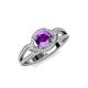 4 - Liora Signature Amethyst and Diamond Eye Halo Engagement Ring 