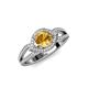 4 - Liora Signature Citrine and Diamond Eye Halo Engagement Ring 