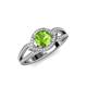4 - Liora Signature Peridot and Diamond Eye Halo Engagement Ring 
