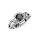 4 - Liora Signature Black and White Diamond Eye Halo Engagement Ring 