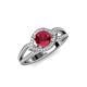 4 - Liora Signature Ruby and Diamond Eye Halo Engagement Ring 
