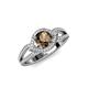 4 - Liora Signature Smoky Quartz and Diamond Eye Halo Engagement Ring 