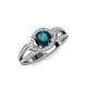 4 - Liora Signature London Blue Topaz and Diamond Eye Halo Engagement Ring 