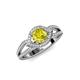 4 - Liora Signature Yellow and White Diamond Eye Halo Engagement Ring 