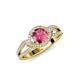 4 - Liora Signature Pink Tourmaline and Diamond Eye Halo Engagement Ring 